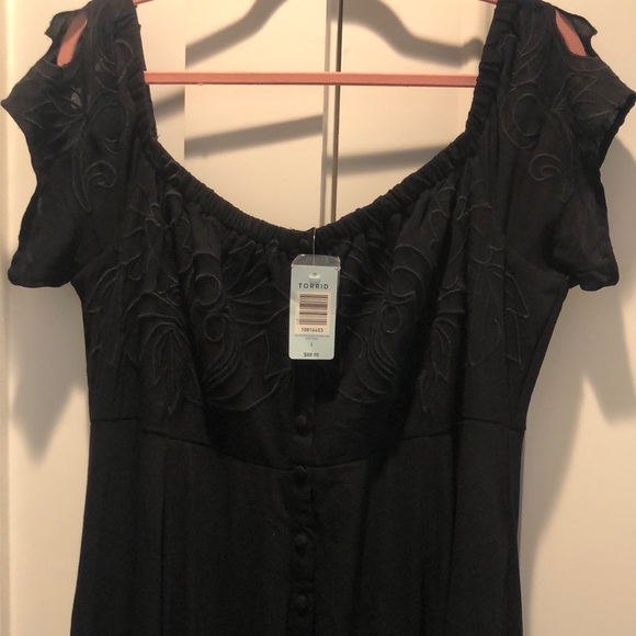 Torrid long black off the shoulders dress 2 - Picture 1 of 4